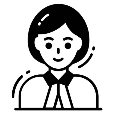 Avukat simgesi, tek Avatar vektör illüstrasyonu