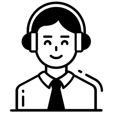 Müşteri Desteği simgesi, tek Avatar vektör illüstrasyonu