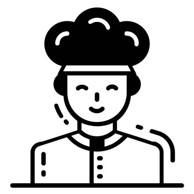 Şef simgesi, tek Avatar vektör çizimi