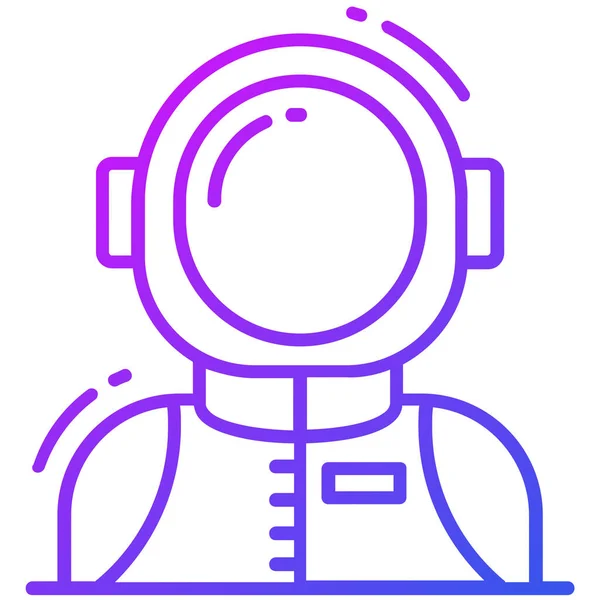 Icona Astronauta Singolo Avatar Vettoriale Illustrazione — Vettoriale Stock