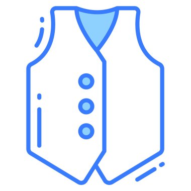 Yelek simgesi, moda stili, Beyaz Arkaplan 'da izole edilmiş, Stock vektör çizimleri.