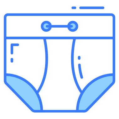 Bebek bezi simgesi, moda biçimi, Beyaz Arkaplanda izole edilmiş, Stock vektör çizimleri.