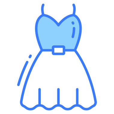 Kokteyl elbise simgesi, moda biçimi, Beyaz Arkaplan 'da izole edilmiş, Stock vektör çizimleri.