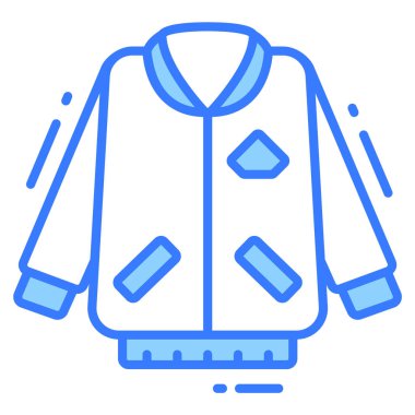 Ceket simgesi, moda biçimi, Beyaz Arkaplanda izole edilmiş, Stock vektör çizimleri.