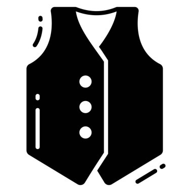 Yelek simgesi, moda stili, Beyaz Arkaplan 'da izole edilmiş, Stock vektör çizimleri.