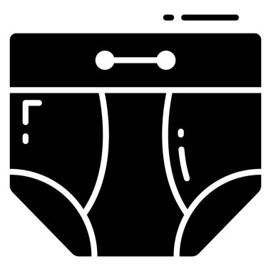 Bebek bezi simgesi, moda biçimi, Beyaz Arkaplanda izole edilmiş, Stock vektör çizimleri.