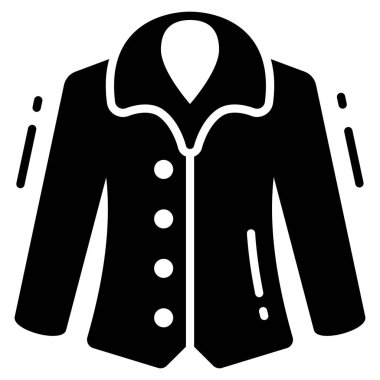 Ceket simgesi, moda biçimi, Beyaz Arkaplanda izole edilmiş, Stock vektör çizimleri.