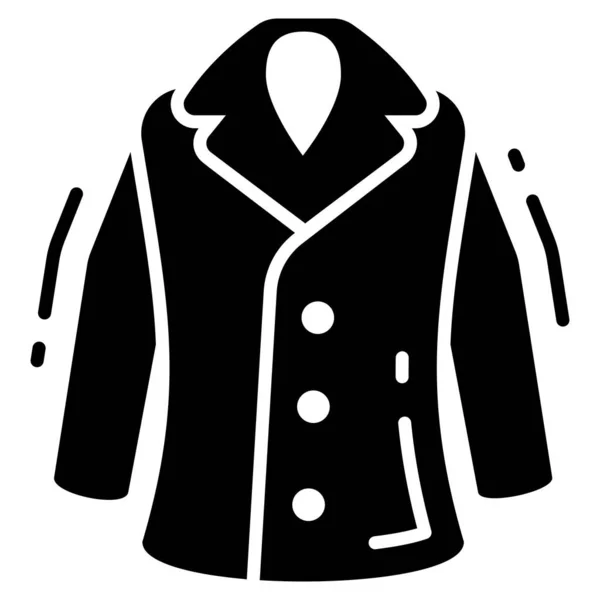 Palto Simgesi Moda Biçimi Beyaz Arkaplanda Izole Edilmiş Stock Vektör — Stok Vektör