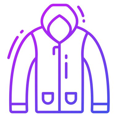 Kaput simgesi, moda biçimi, Beyaz Arkaplanda izole edilmiş, Stock vektör çizimleri.