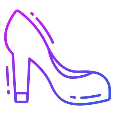 Yüksek topuklu simge, moda biçimi, Beyaz Arkaplanda izole edilmiş, Stock vektör çizimleri.