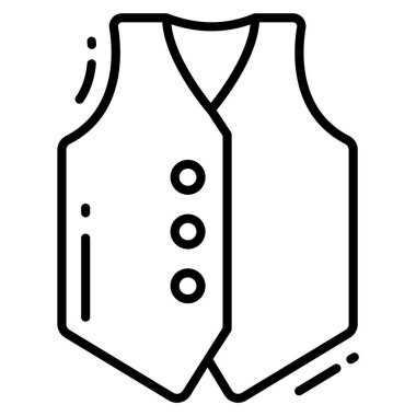Yelek simgesi, moda stili, Beyaz Arkaplan 'da izole edilmiş, Stock vektör çizimleri.