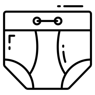 Bebek bezi simgesi, moda biçimi, Beyaz Arkaplanda izole edilmiş, Stock vektör çizimleri.