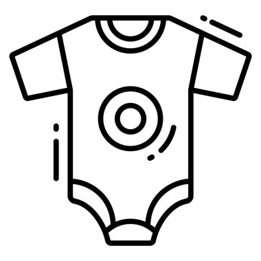 bebek giysisi simgesi, moda stili, Beyaz Arkaplanda izole edilmiş, Stock vektör çizimleri.
