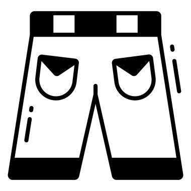 Pantolon simgesi, moda biçimi, Beyaz Arkaplanda izole edilmiş, Stock vektör çizimleri.