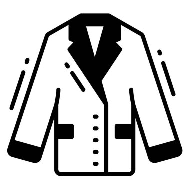 palto simgesi, moda biçimi, Beyaz Arkaplanda izole edilmiş, Stock vektör çizimleri.