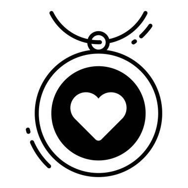 kolye simgesi, moda biçimi, Beyaz Arkaplanda izole edilmiş, Stock vektör çizimleri.