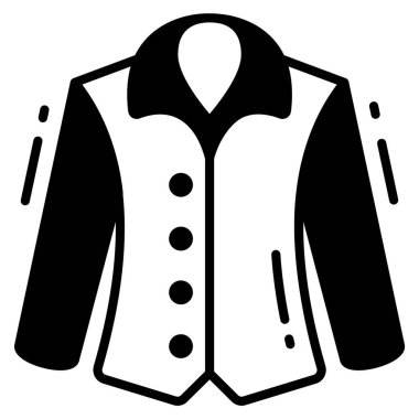 Ceket simgesi, moda biçimi, Beyaz Arkaplanda izole edilmiş, Stock vektör çizimleri.