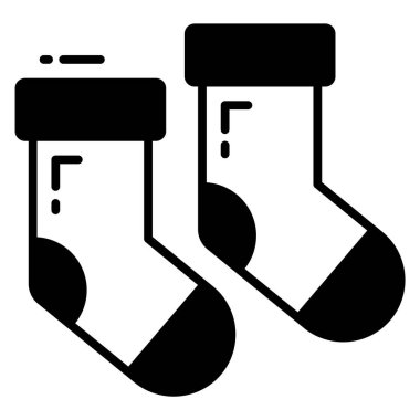 Çorap simgesi, moda biçimi, Beyaz Arkaplanda izole edilmiş, Stock vektör çizimleri.