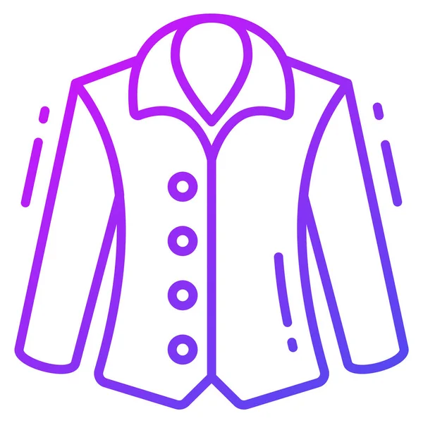 Icono Chaqueta Estilo Moda Aislado Sobre Fondo Blanco Ilustraciones Vector — Vector de stock