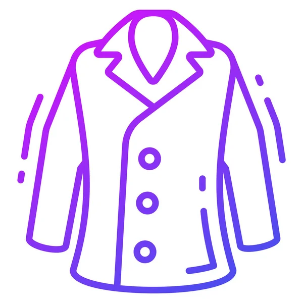 Palto Simgesi Moda Biçimi Beyaz Arkaplanda Izole Edilmiş Stock Vektör — Stok Vektör