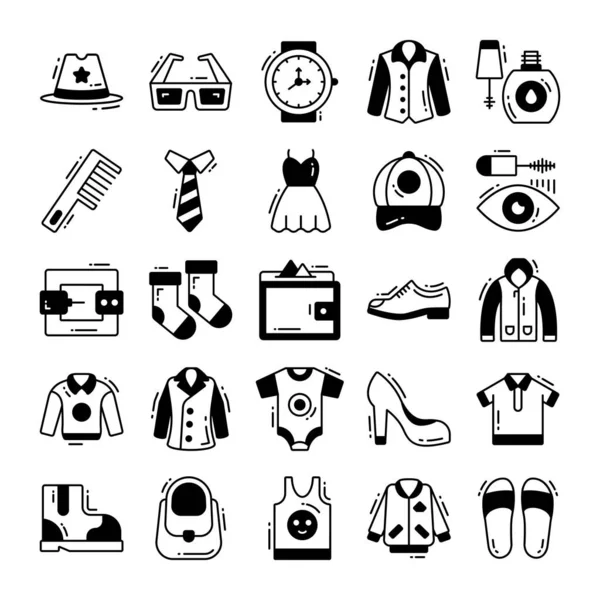 stock vector collection of fashionable clothing and accessories - fashion wardrobe - vector illustration