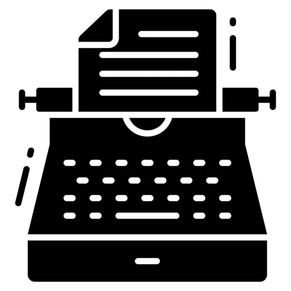 Typemachine Auteursrecht Icoon Van Intellectuele Eigendom — Stockvector
