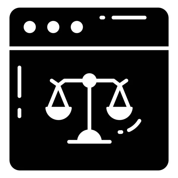 Cour Ligne Droit Auteur Icône Propriété Intellectuelle — Image vectorielle