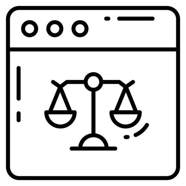 Online Soud Autorské Právo Ikona Duševního Vlastnictví — Stockový vektor