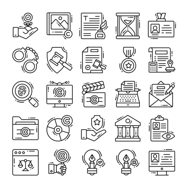 stock vector copyright regulation icons, Law and legal regulation, Legal compliance deal protection document and governance illustration