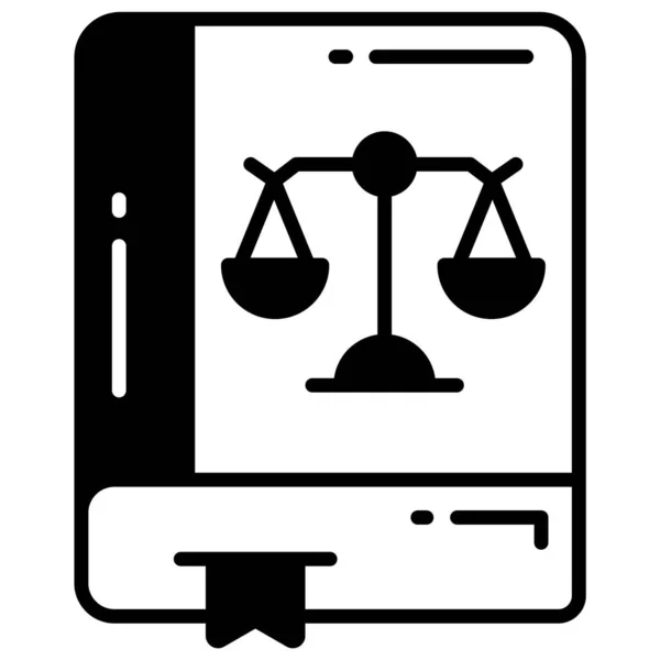 Hukuk Kitabı Telif Hakkı Hukuku Fikri Mülkiyet Simgesi — Stok Vektör