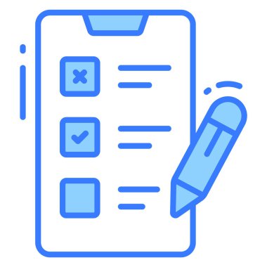 mobil Survey simgesi, Anket ve Geribildirim, modern vektör illüstrasyonu 