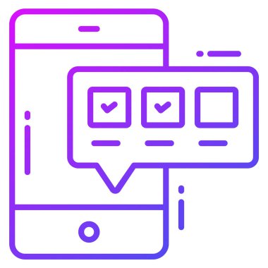 mobil Survey simgesi, Anket ve Geribildirim, modern vektör illüstrasyonu 