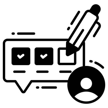 İnceleme simgesi, Anket ve Geribildirim, modern vektör illüstrasyonu 