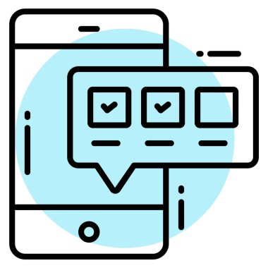 mobil Survey simgesi, Anket ve Geribildirim, modern vektör illüstrasyonu 