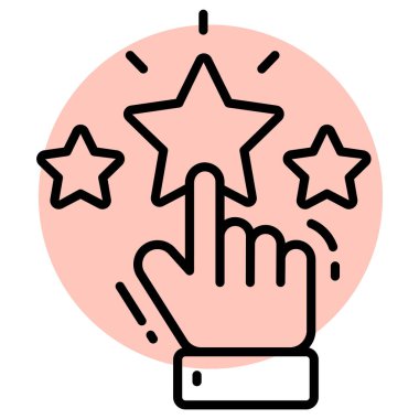 yıldız derecelendirme simgesi, Anket ve Geribildirim, modern vektör çizimi 