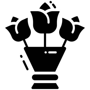 buket kabartma simgesi, imza ve sembol simgesi.