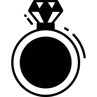 Elmas yüzük simgesi, imza ve sembol simgesi.