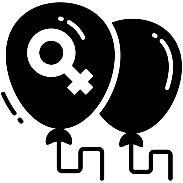 Ballons Icône Glyphe Signe Icône Symbole — Image vectorielle