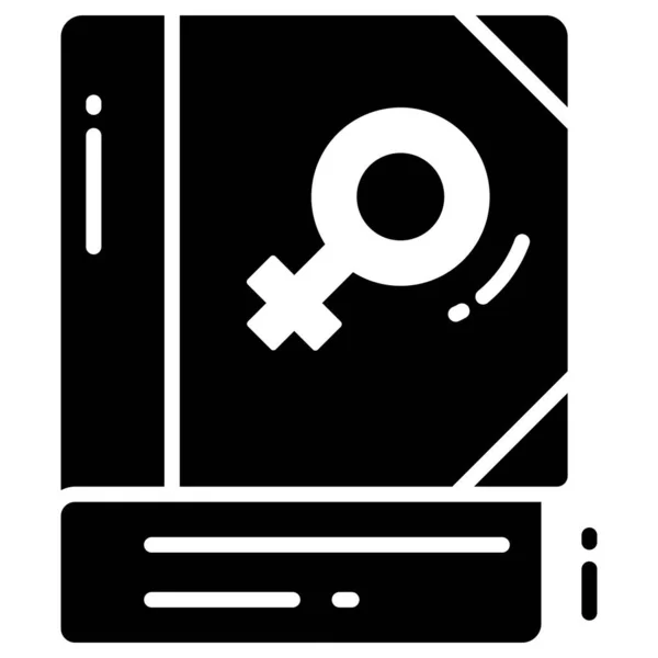 Feminism Book Glyph Icon Sign Symbol Icon — Stock Vector