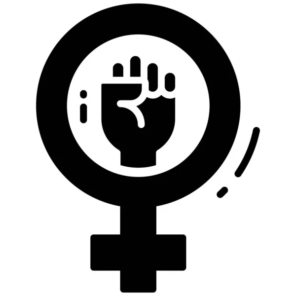Feminism Glyph Icon Sign Symbol Icon — Stock Vector