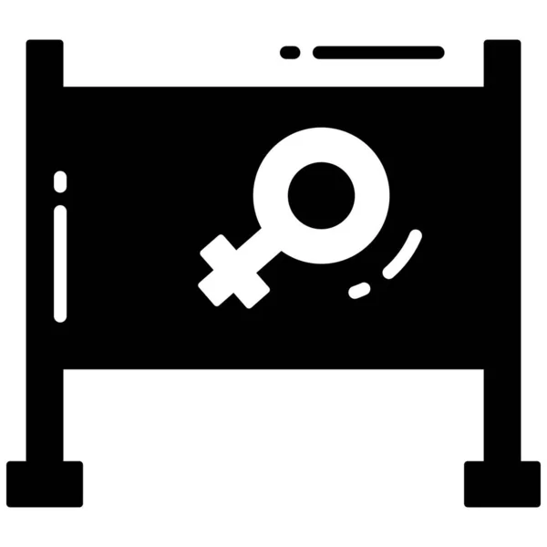Feminism Banner Glyph Icon Sign Symbol Icon — Stock Vector