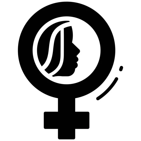 Vrouwelijk Teken Glyph Pictogram Teken Symbool Pictogram — Stockvector