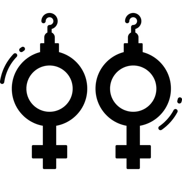Boucles Oreilles Icône Glyphe Signe Icône Symbole — Image vectorielle