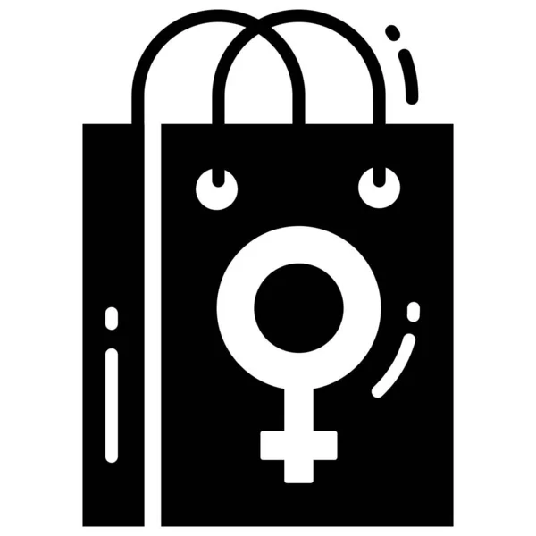 Shopping Bag Glyph Icon Sign Symbol Icon — Stock Vector