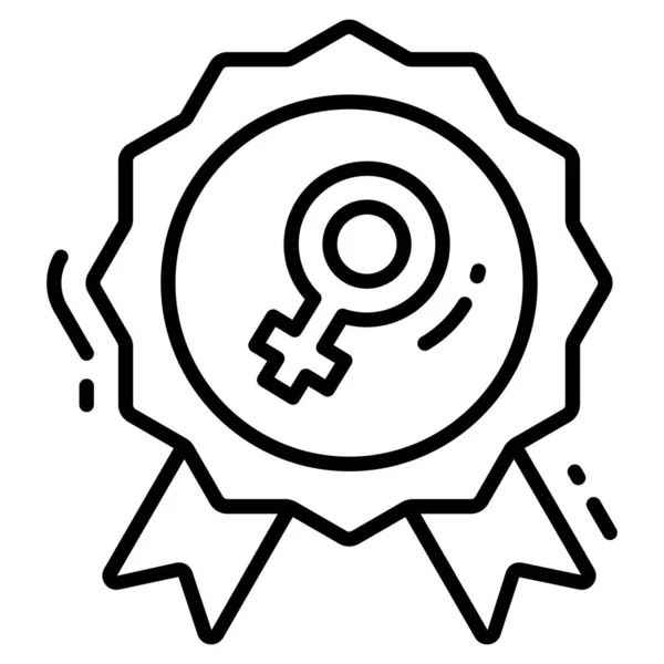 Ikona Řádku Odznaku Znaménko Symbol — Stockový vektor