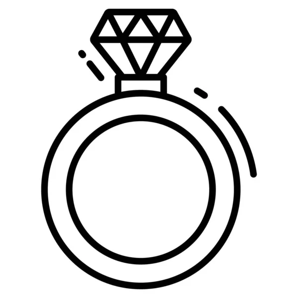 Ikona Diamentowej Linii Pierścienia Znak Symbol — Wektor stockowy