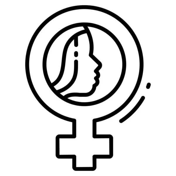 Vrouwelijke Teken Lijn Pictogram Teken Symbool Pictogram — Stockvector