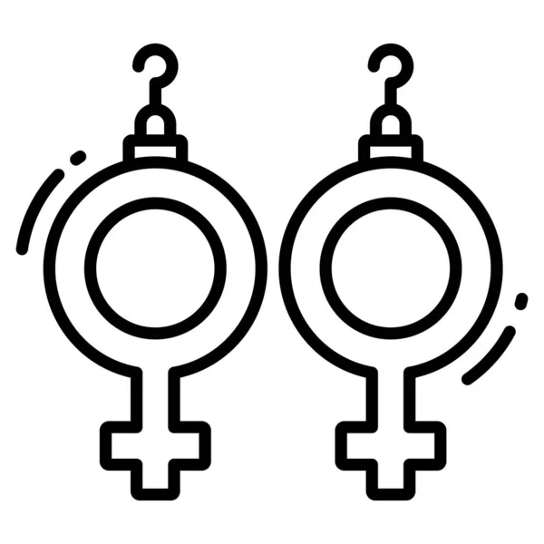 Boucles Oreilles Ligne Icône Signe Icône Symbole — Image vectorielle