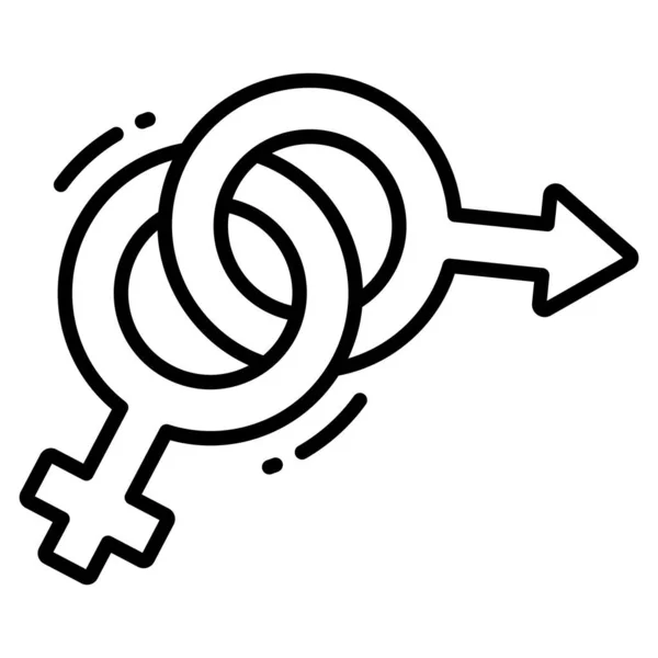 Genders Line Icon Sign Symbol Icon — Stock Vector