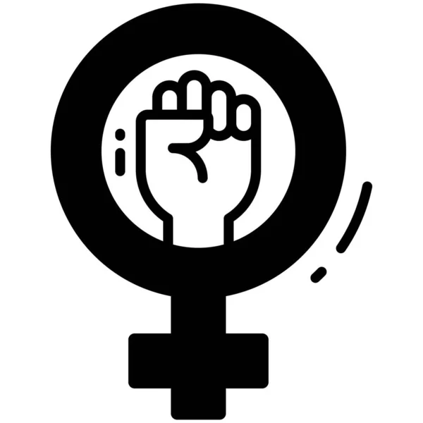 Feminism Line Sign Symbol Icon — Stock Vector
